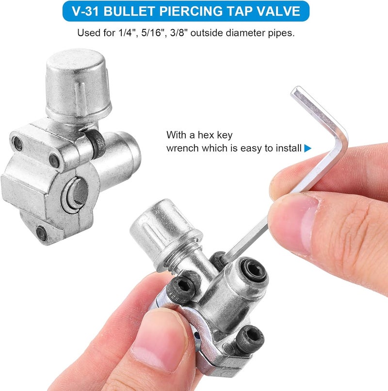 Tigbear AC Retrofit Valve Kit, Retrofit Valve Kit, R12 to R134A Conversion Adapter with BPV31 Bullet Piercing Valve for HVAC Refrigerant System R12 R22 R502 R134A (Retrofit Valve + Adapter) - Image 3
